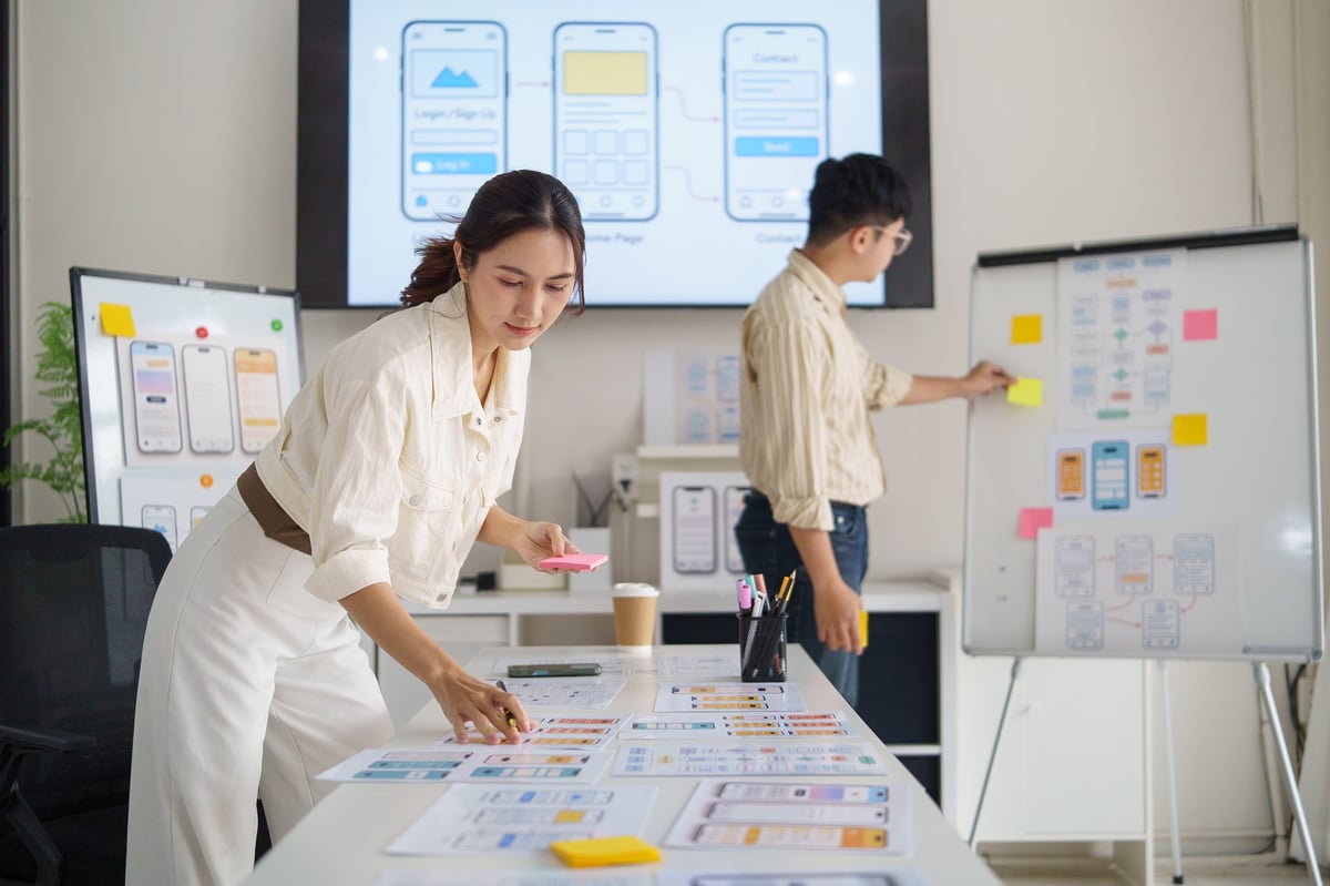 UX designer planning modern website layout